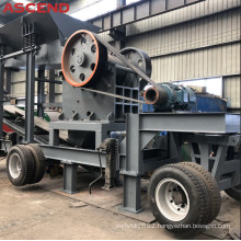 Portable stone jaw crusher and screening machine